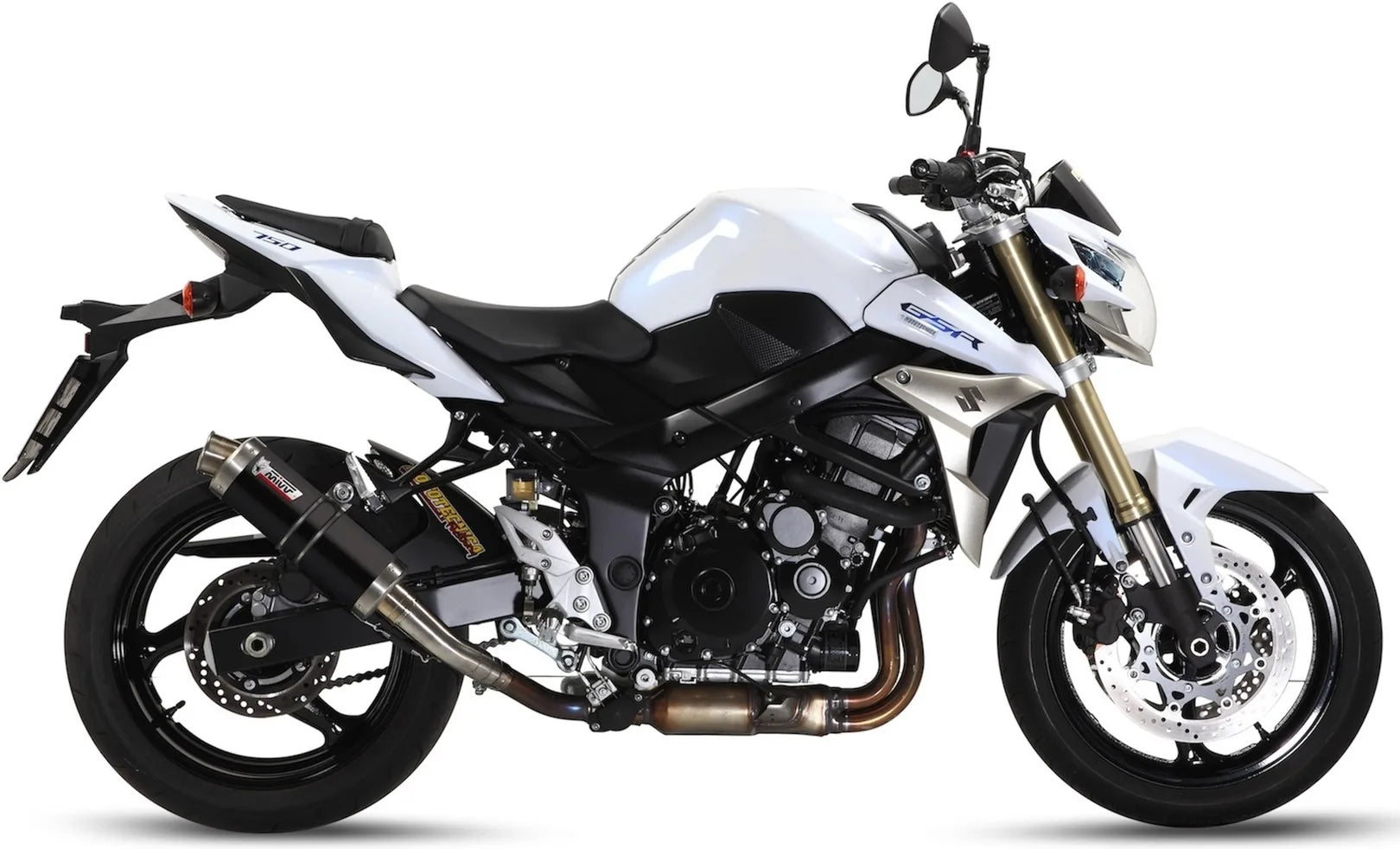 Tubo De Escape Con Homologación Acústica Gp Acero Negro - Mivv Compatible Con Suzuki Gsr 750 (2011-2016)