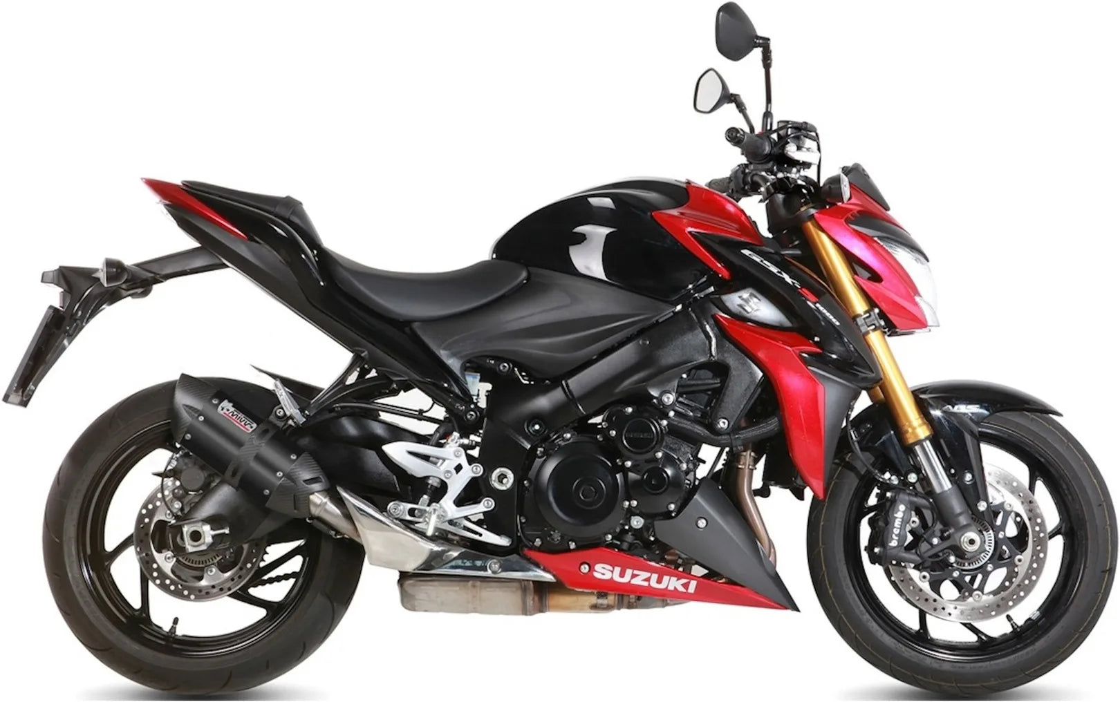 Tubo De Escape Con Homologación Acústica Suono Acero Negro Carbono - Mivv Compatible Con Suzuki Gsx-S 1000 (2015-2020)