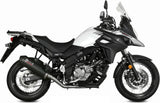 Tubo De Escape Sin Catalizador Y Con Homologación Acústica Oval Carbono Carbono - Mivv Compatible Con Suzuki Dl 650 V-Strom (2017-2024)