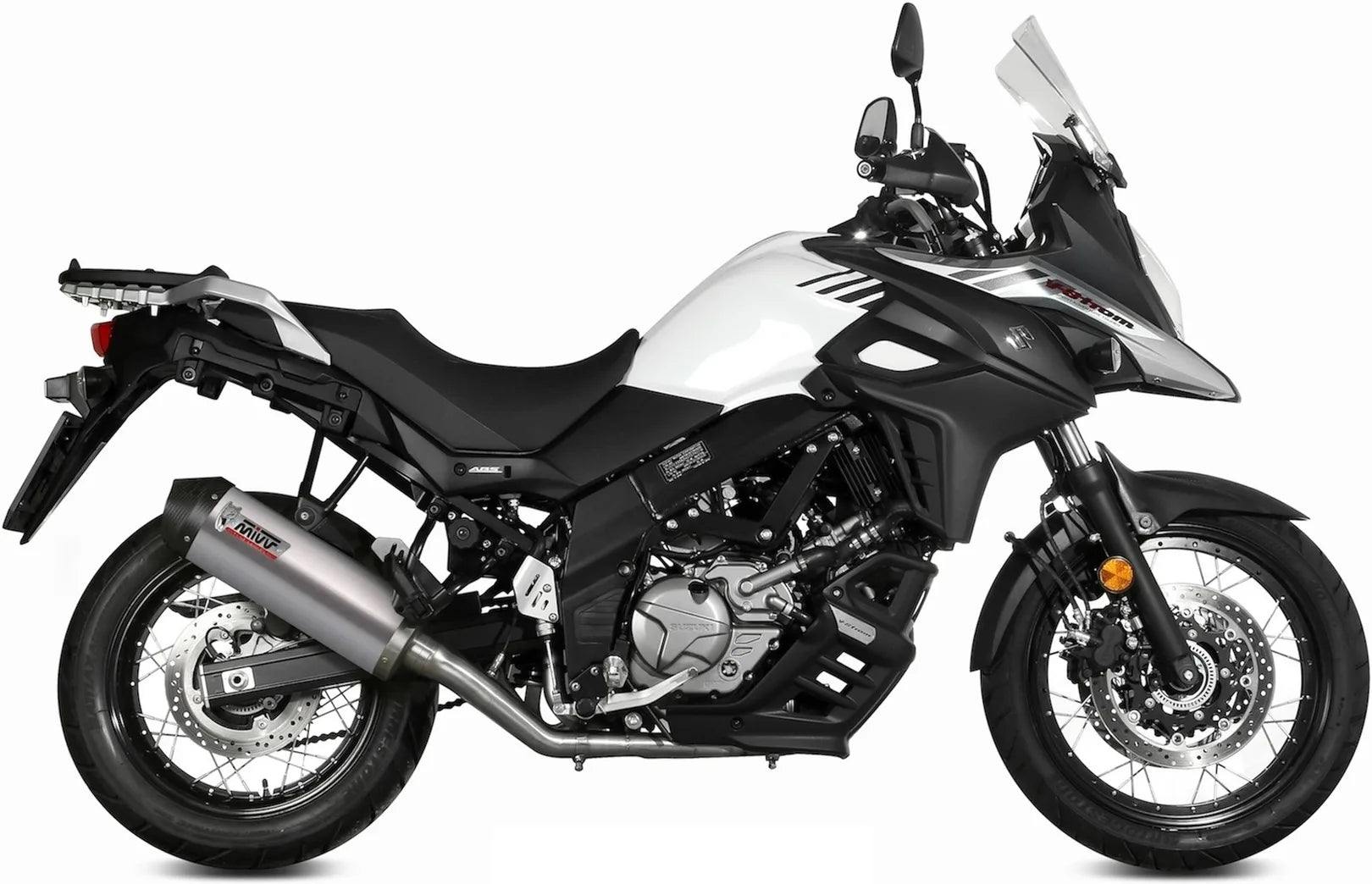 Tubo De Escape Sin Catalizador Y Con Homologación Acústica Oval Titano Carbono - Mivv Compatible Con Suzuki Dl 650 V-Strom (2017-2024)