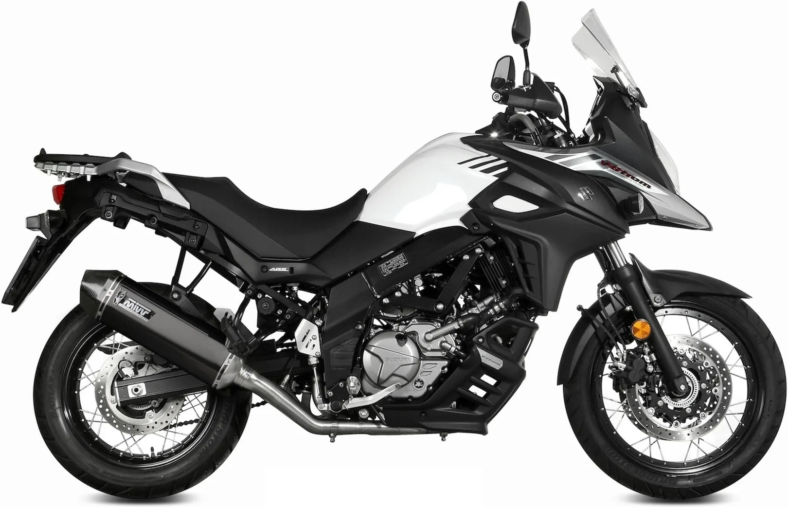 Tubo De Escape Sin Catalizador Y Con Homologación Acústica Speed Edge Acero Negro Carbono - Mivv Compatible Con Suzuki Dl 650 V-Strom (2017-2024)