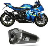 Tubo De Escape Con Homologación Acústica Delta Race Acero Negro Carbono - Mivv Compatible Con Suzuki Gsx-R 1000 (2017-2020)