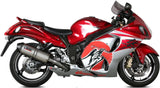 Escape Doble Con Homologación Acústica Oval Titano Carbono - Mivv Compatible Con Suzuki Gsx-R 1300 Hayabusa (2008-2017)
