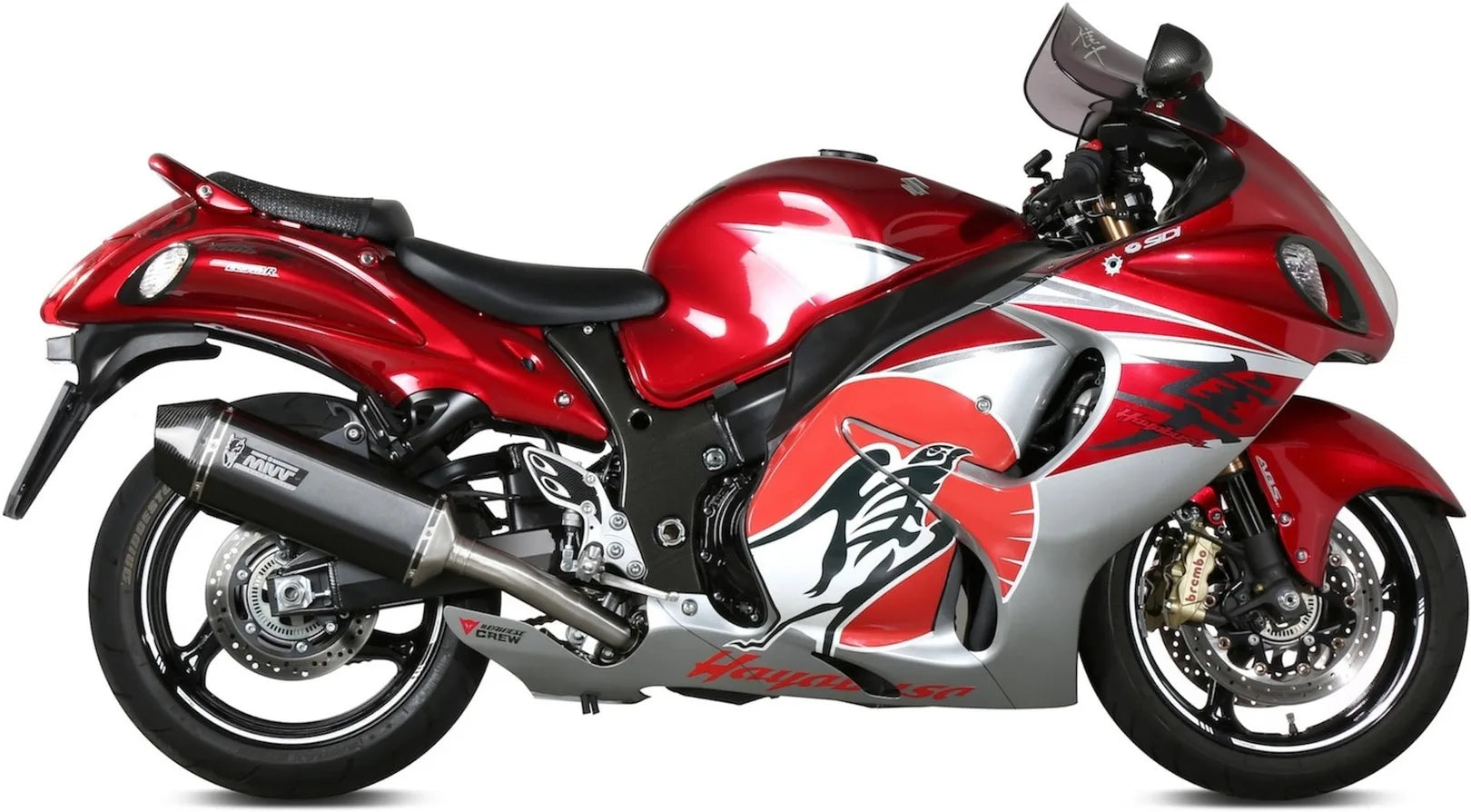 Escape Doble Con Homologación Acústica Speed Edge Acero Negro Carbono - Mivv Compatible Con Suzuki Gsx-R 1300 Hayabusa (2008-2017)