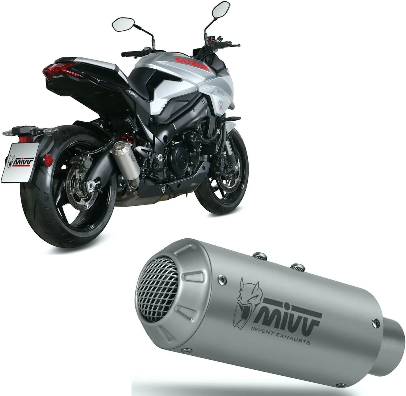 Tubo De Escape Con Homologación Acústica Mk3 Acero - Mivv Compatible Con Suzuki Gsx-S 1000 Katana (2019-2024)