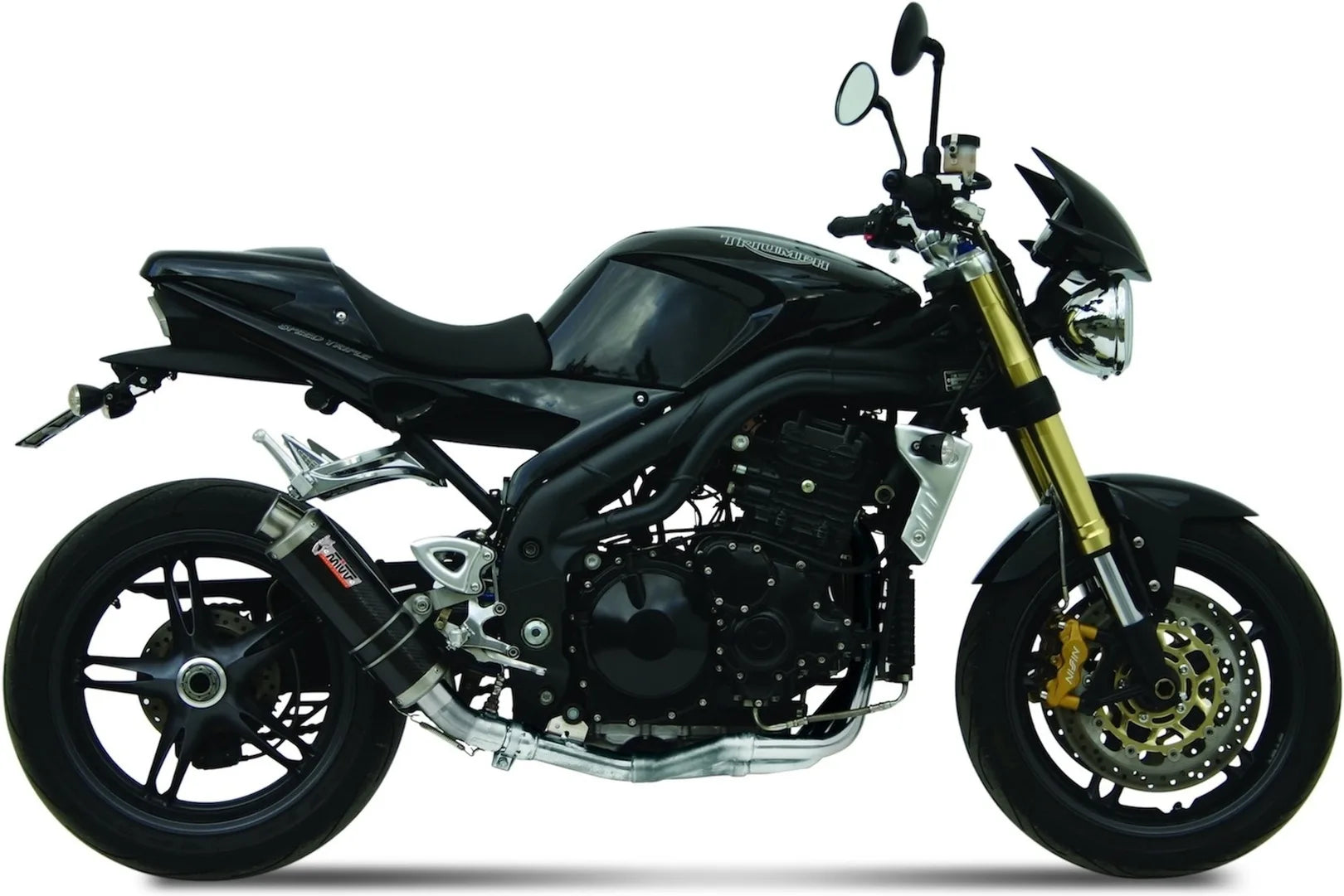 Tubo De Escape Con Catalizador Y Homologación Acústica Gp Carbono - Mivv Compatible Con Triumph Speed Triple (2005-2006)