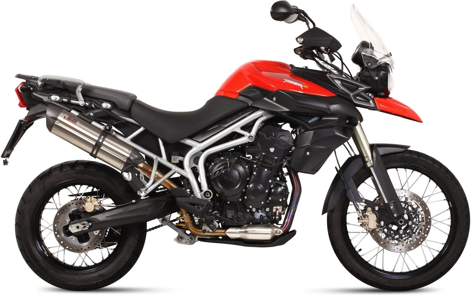 Exhaust Tip With Noise Certification Suono Stainless Steel Carbon - Mivv Compatible With Triumph Tiger 800 (2011-2016)