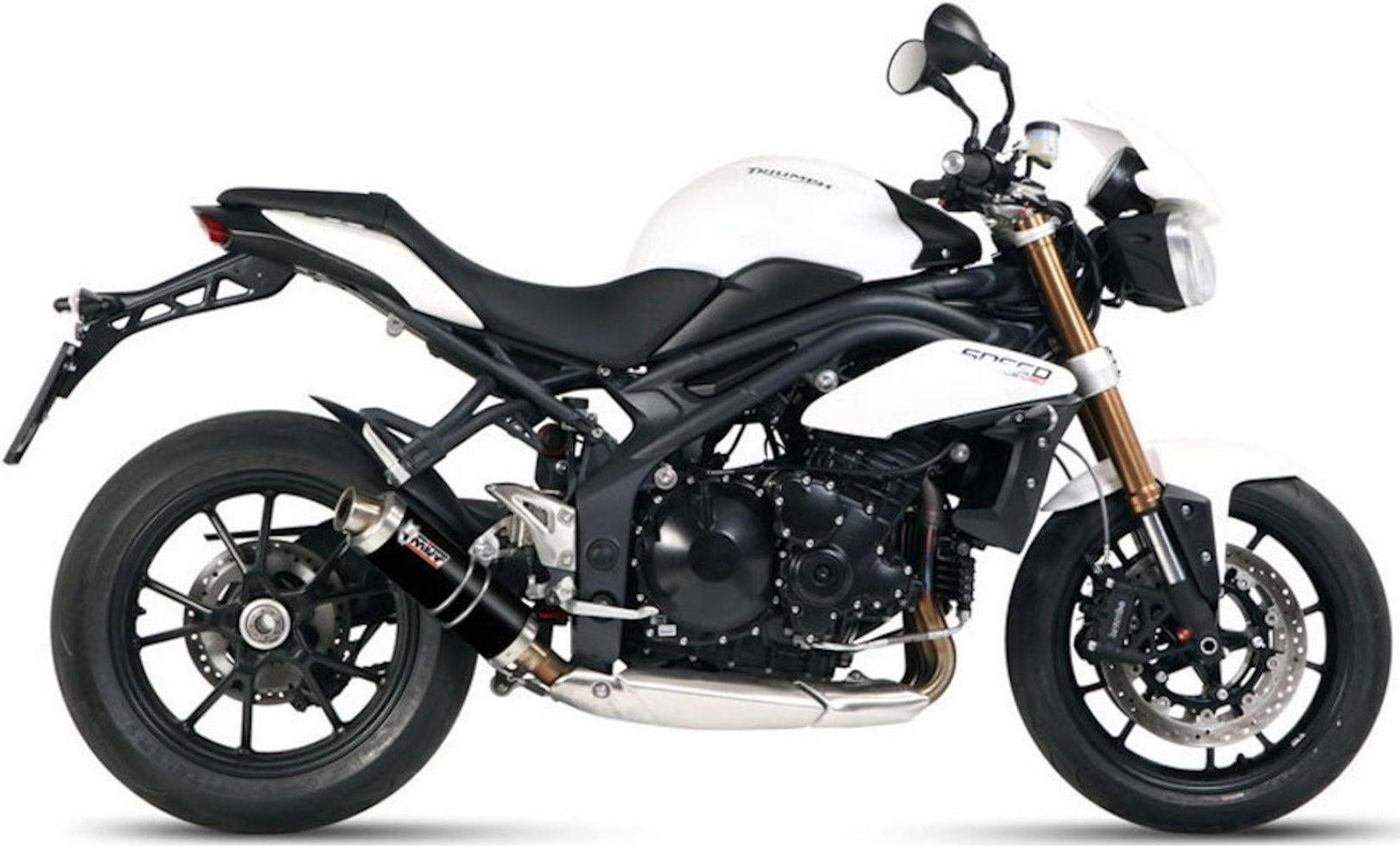Exhaust Tip With Noise Certification Gp Steel Black - Mivv Compatible With Triumph Speed Triple (2011-2015)