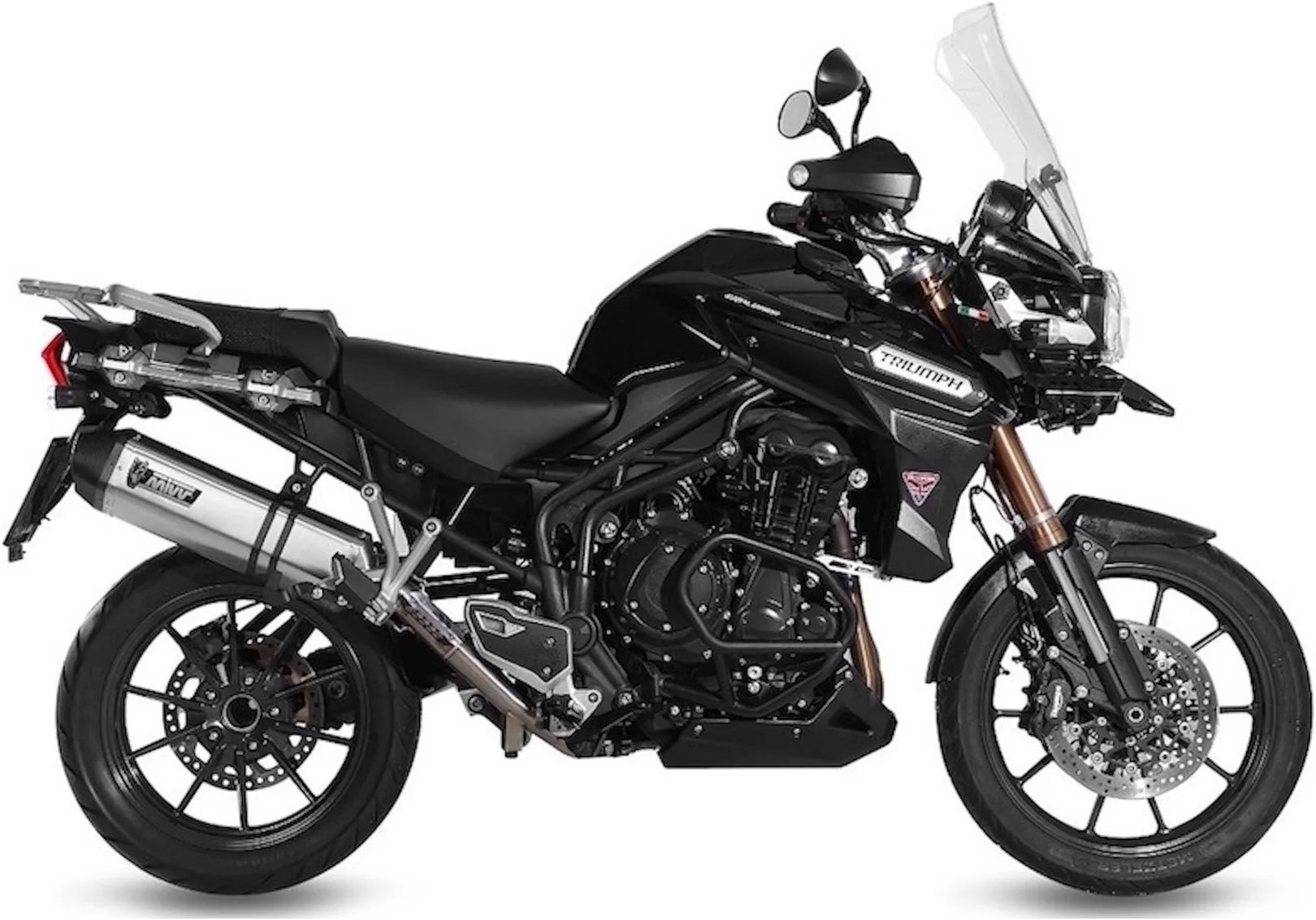 Tubo De Escape Con Catalizador Y Homologación Acústica Speed Edge Acero Carbono - Mivv Compatible Con Triumph Tiger 1200 Explorer (2012-2015)