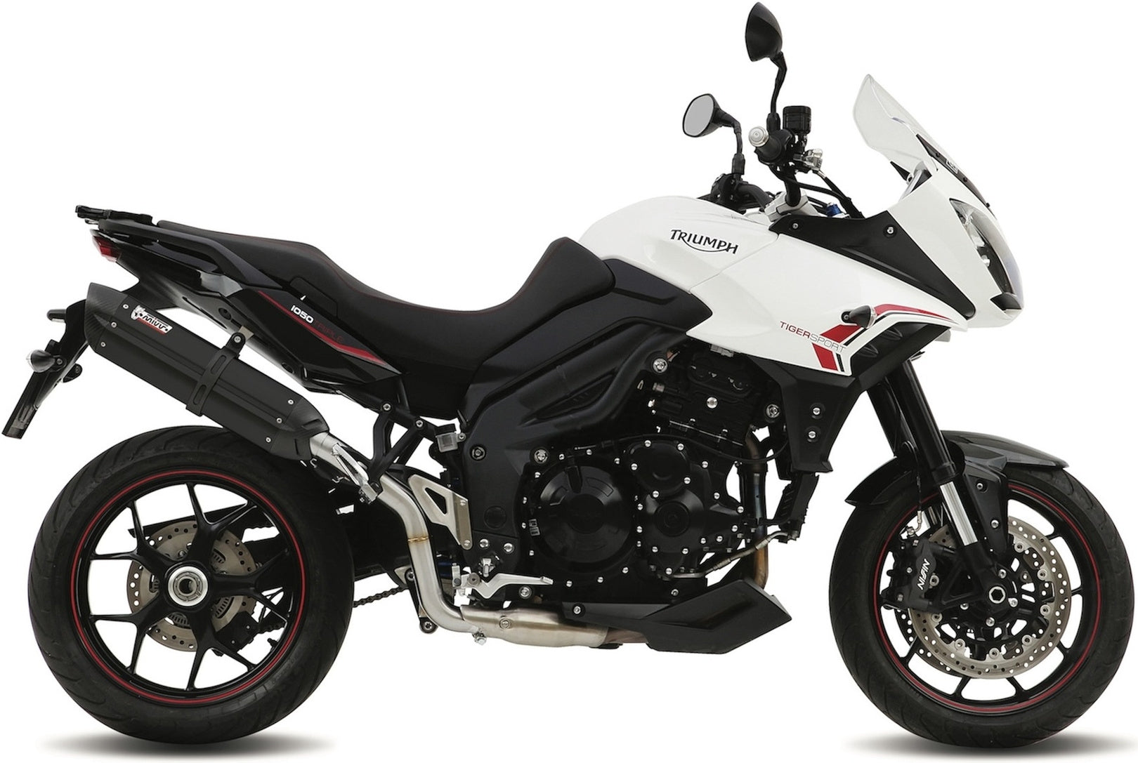 Catalytic Exhaust Tip With Sound Certification Suono Steel Black Carbon - Mivv Compatible With Triumph Tiger 1050 Sport (2013-2016)