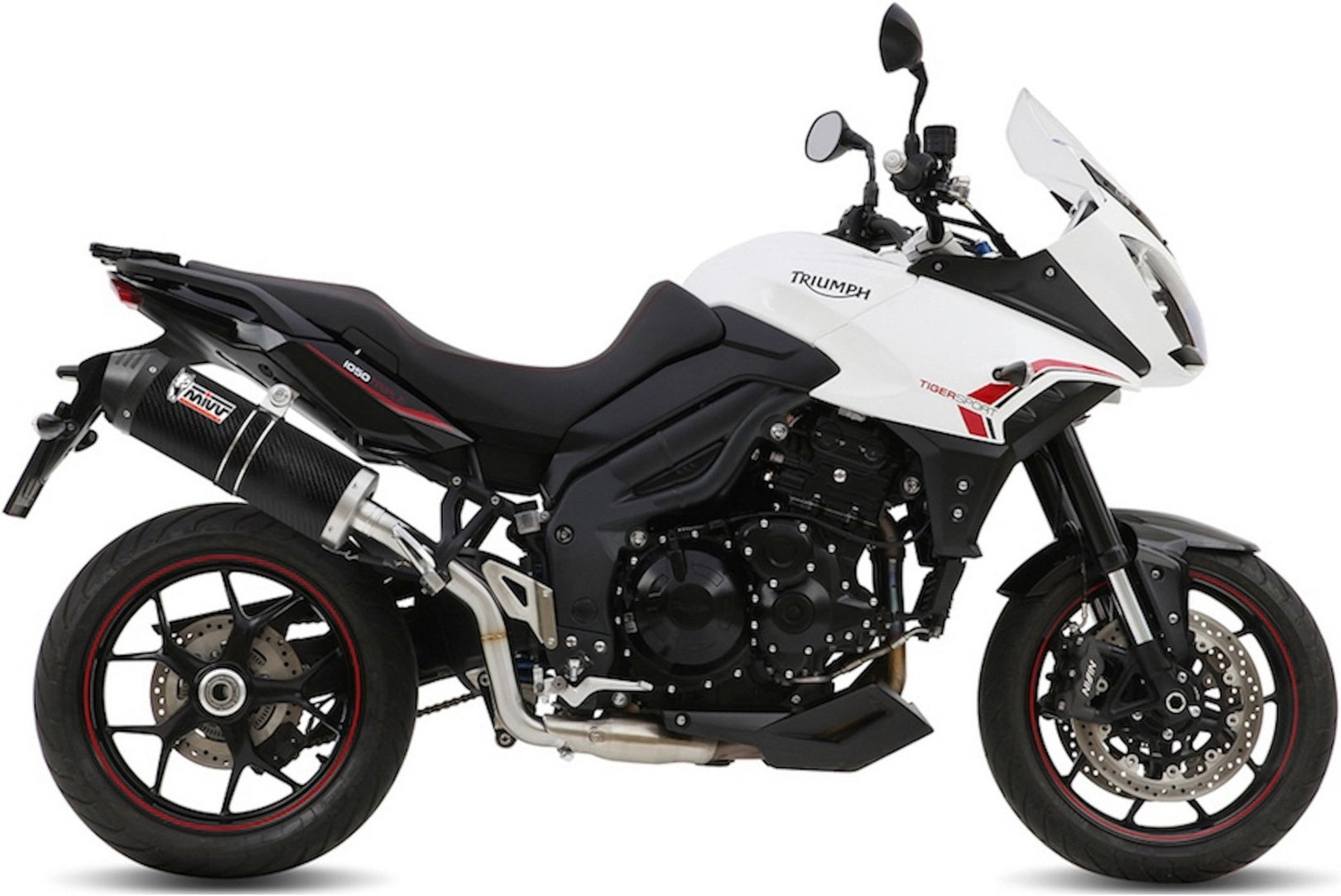 Non-Catalytic Exhaust Tip With Sound Certification Oval Carbon Carbon - Mivv Compatible With Triumph Tiger 1050 Sport (2013-2016)