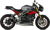 Tubo De Escape Con Homologación Acústica Gp Acero Negro - Mivv Compatible Con Triumph Speed Triple (2016-2017)