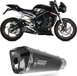 Tubo De Escape Con Homologación Acústica Delta Race Acero Negro Carbono - Mivv Compatible Con Triumph Street Triple 765 R (2017-2022)