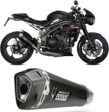 Tubo De Escape Con Homologación Acústica Delta Race Acero Negro Carbono - Mivv Compatible Con Triumph Speed Triple R Rs (2018-2020)