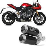 Escape Doble Con Homologación Acústica Mk3 Carbono - Mivv Compatible Con Triumph Speed Triple 1200 Rr - Rs (2021-2024)