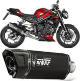 Sistema De Escape Completo Con Catalizador Y Homologación Acústica Sr-1 Titano Negro - Mivv Compatible Con Triumph Street Triple 765 R - Rs (2023-2024)