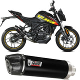 Sistema De Escape Completo Sin Catalizador Y Con Homologación Acústica Gp Acero Negro Carbono - Mivv Compatible Con Voge Brivido 125R (2023-2024)