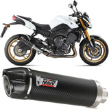 Tubo De Escape Con Homologación Acústica Gp Carbono Carbono - Mivv Compatible Con Yamaha Fz-8 - Fazer 8 (2010-2016)