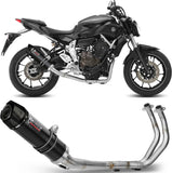 Complete Non-Catalytic Exhaust System With Sound Certification Gp Carbon Carbon - Mivv Compatible With Yamaha Mt-07 (2014-2024)