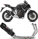 Sistema De Escape Completo Sin Catalizador Y Con Homologación Acústica Gp Carbono Carbono - Mivv Compatible Con Yamaha Mt-07 (2014-2024)