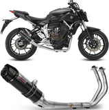 Sistema De Escape Completo Con Catalizador Y Homologación Acústica Gp Acero Negro Carbono - Mivv Compatible Con Yamaha Mt-07 (2014-2024)