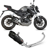 Sistema De Escape Completo Con Catalizador Y Homologación Acústica Gp Acero Negro Carbono - Mivv Compatible Con Yamaha Mt-125 (2015-2019)