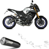 Sistema De Escape Completo Con Catalizador Y Homologación Acústica X-M1 Acero Negro - Mivv Compatible Con Yamaha Mt-09 (2013-2020)