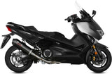 Sistema De Escape Completo Con Catalizador Y Homologación Acústica Oval Acero Negro Carbono - Mivv Compatible Con Yamaha T-Max 530 (2017-2019)