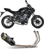 Sistema De Escape Completo Sin Catalizador Y Con Homologación Acústica Gppro Carbono - Mivv Compatible Con Yamaha Fz-07 (2021-2024)