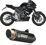 Sistema De Escape Completo Sin Catalizador Y Con Homologación Acústica Gppro Acero Negro - Mivv Compatible Con Yamaha Mt-125 (2020-2024)