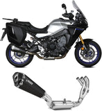 Sistema De Escape Completo Con Catalizador Y Homologación Acústica Delta Race Acero Negro Carbono - Mivv Compatible Con Yamaha Tracer 9 - Gt (2021-2023)