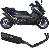 Sistema De Escape Completo Sin Catalizador Y Con Homologación Acústica Sr-1 Full Acero Negro - Mivv Compatible Con Yamaha T-Max 560 (2022-2024)