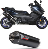 Sistema De Escape Completo Sin Catalizador Y Con Homologación Acústica Oval Acero Negro - Mivv Compatible Con Yamaha T-Max 560 (2022-2024)