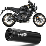Sistema De Escape Completo Con Catalizador Y Homologación Acústica Hr-1 Acero Negro Carbono - Mivv Compatible Con Yamaha Xsr 700 (2021-2024)