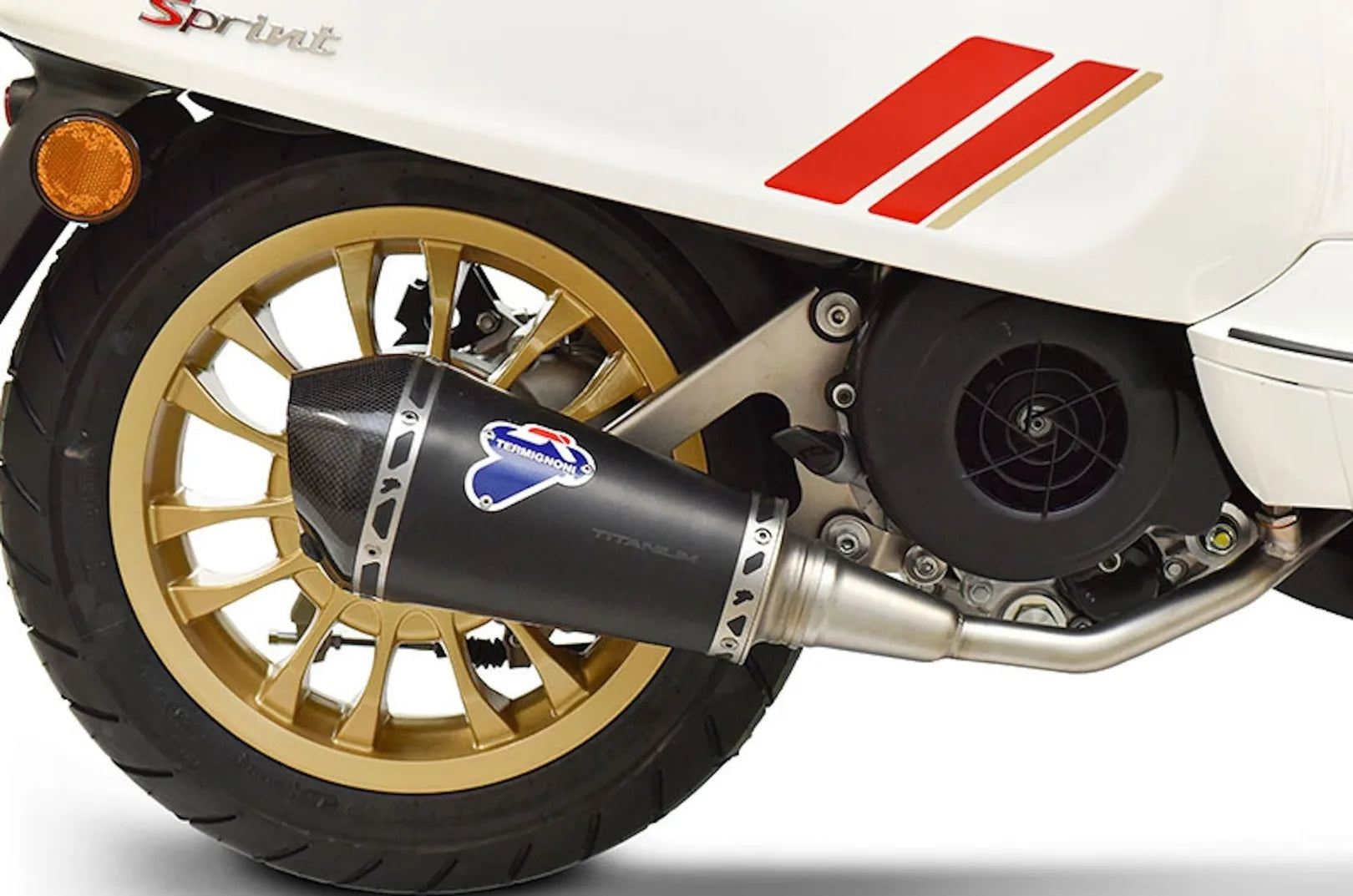 Tubo De Escape Sin Homologación Acústica Relevance Acero Inox Negro Copa Carbono - Termignoni Compatible Con Piaggio Vespa Primavera 150 (2008-2022)