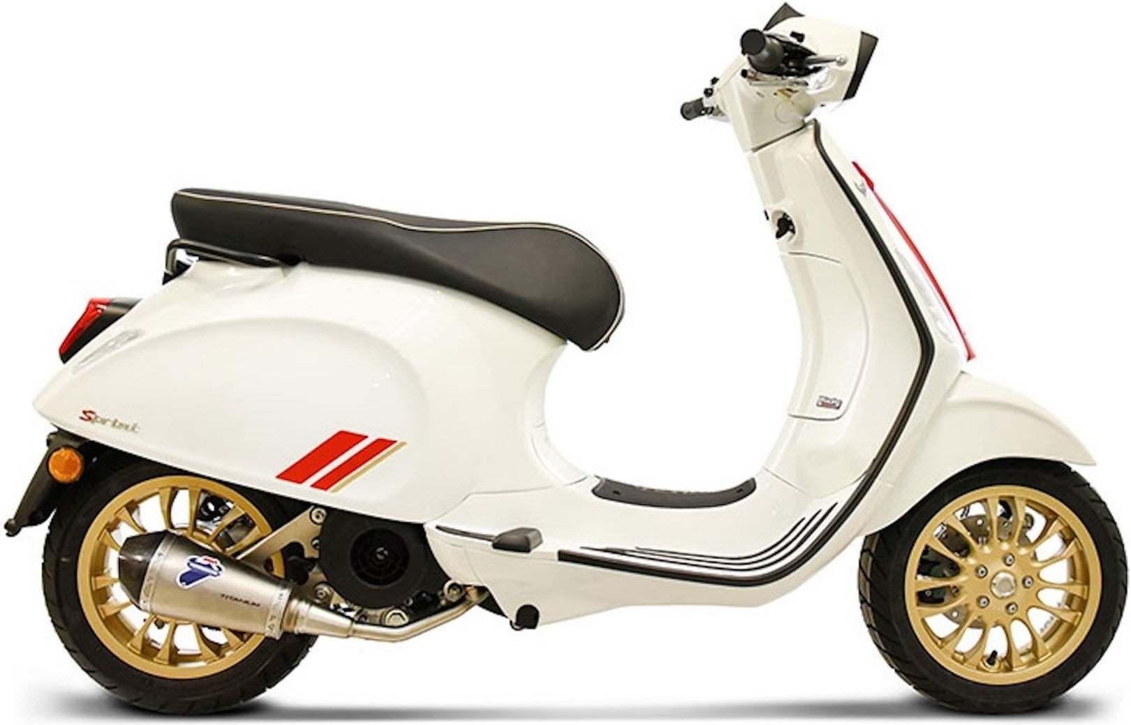 Complete Exhaust System Without Catalytic Converter And Without Sound Certification Relevance Stainless Steel Carbon Cap - Termignoni Compatible With Piaggio Vespa Primavera 125 (2008-2022)