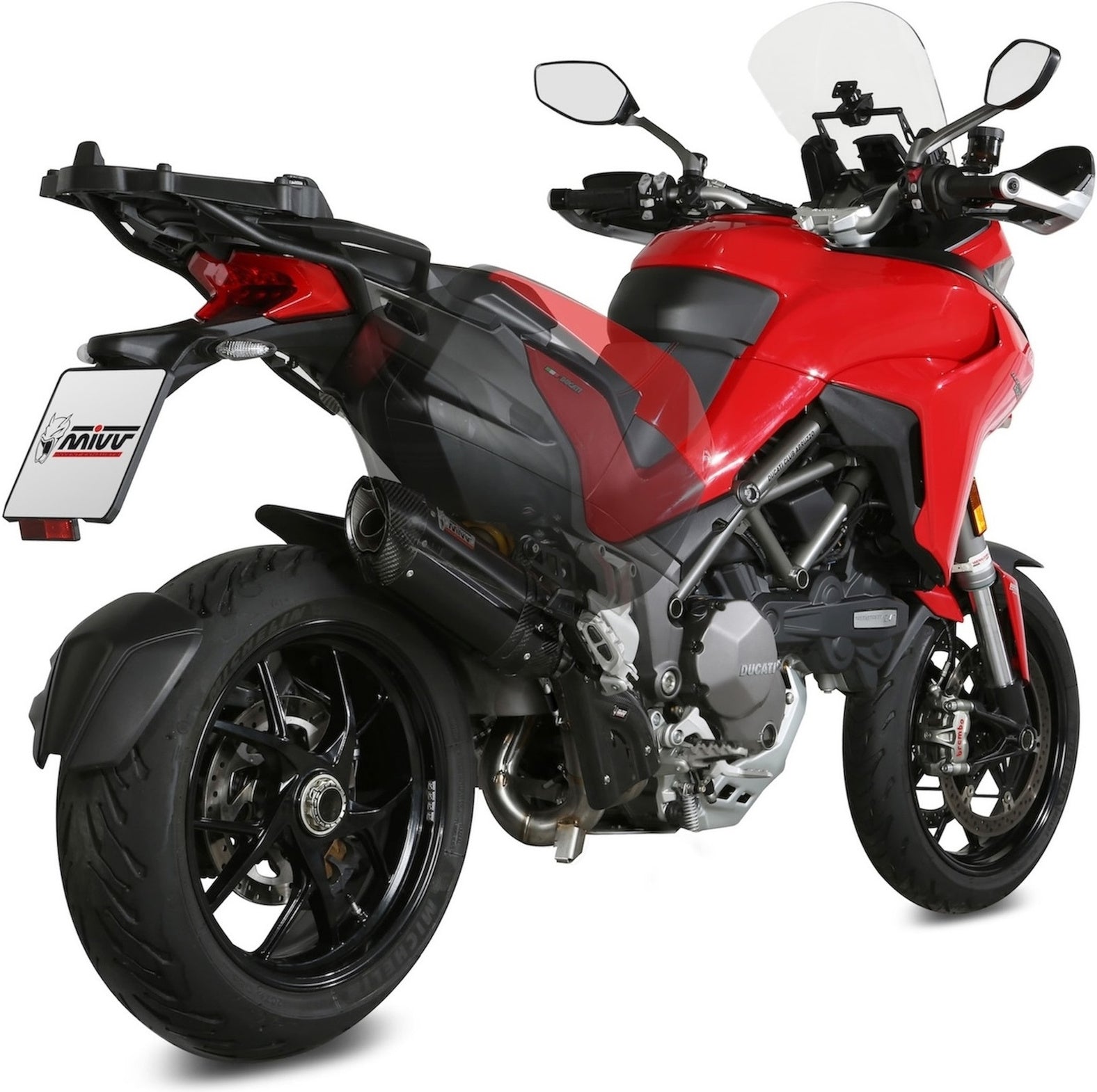 Uncatalysed Exhaust System Without Sound Certification Suono Steel Black Carbon - Mivv Compatible With Ducati Multistrada 1260 (2018-2020)