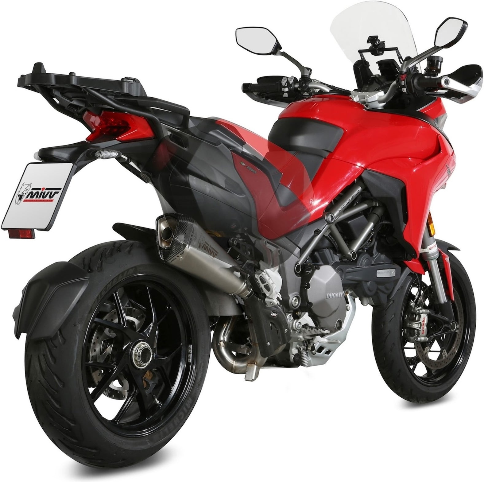 Uncatalysed Exhaust System Without Sound Certification Delta Race Stainless Steel Carbon - Mivv Compatible With Ducati Multistrada 1200 (2015-2017)