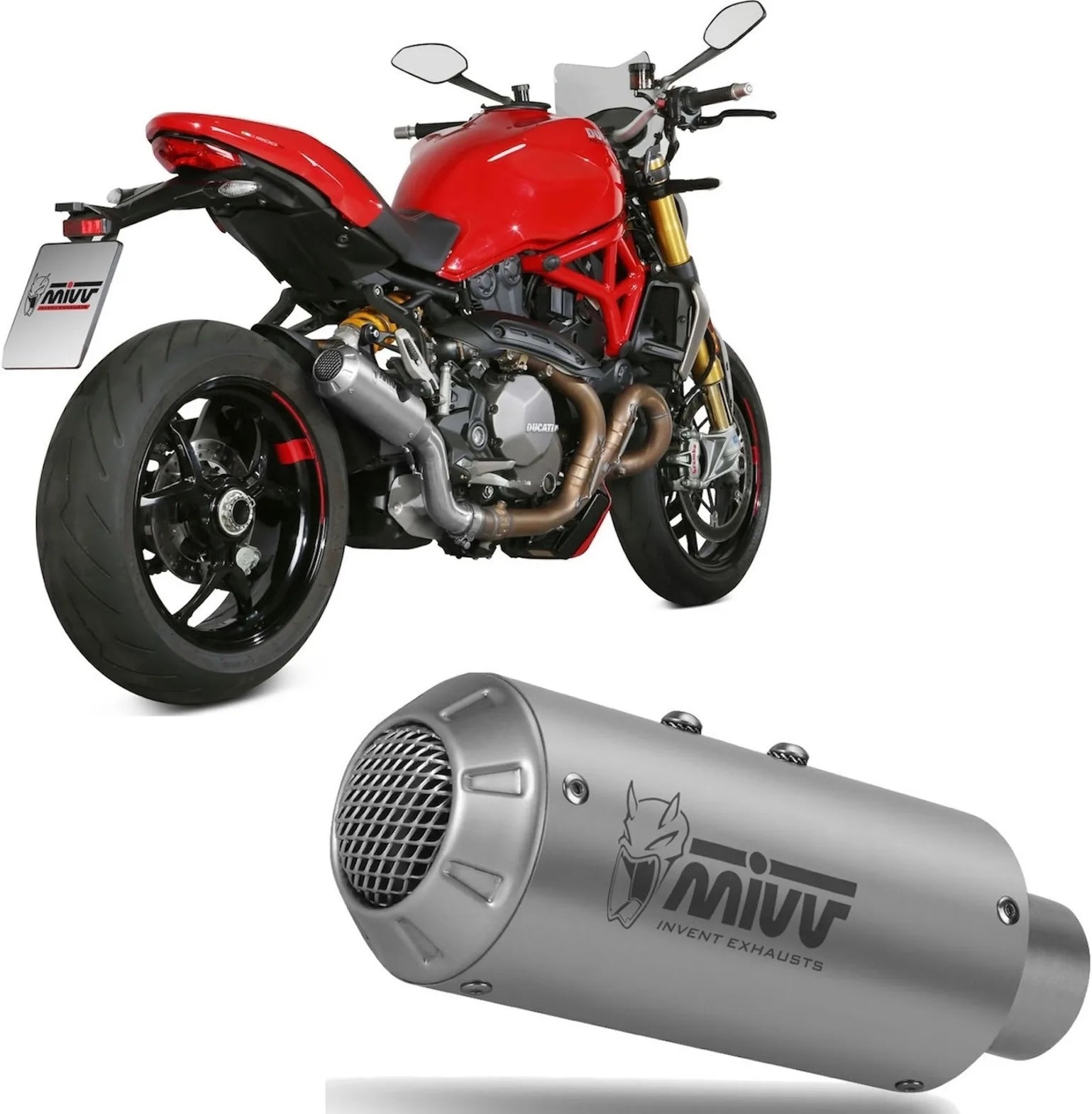Tubo De Escape Sin Catalizador Y Sin Homologación Acústica Mk3 Acero - Mivv Compatible Con Ducati Monster 821 (2018-2020)