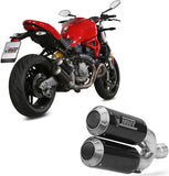 Dual Exhaust System Without Catalytic Converters And Without Sound Certification Mk3 Carbon - Mivv Compatible With Ducati Monster 821 (2018-2020)