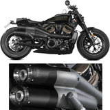 Escape Doble Sin Catalizador Y Sin Homologación Acústica Hr-1 Acero Negro Carbono - Mivv Compatible Con Harley-Davidson Sportster S (2021-2024)