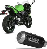 Sistema De Escape Completo Sin Catalizador Y Sin Homologación Acústica Mk3 Carbono - Mivv Compatible Con Kawasaki Ninja 650 (2017-2023)