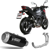 Sistema De Escape Completo Sin Catalizador Y Sin Homologación Acústica Mk3 Acero Negro - Mivv Compatible Con Kawasaki Ninja 400 (2018-2020)