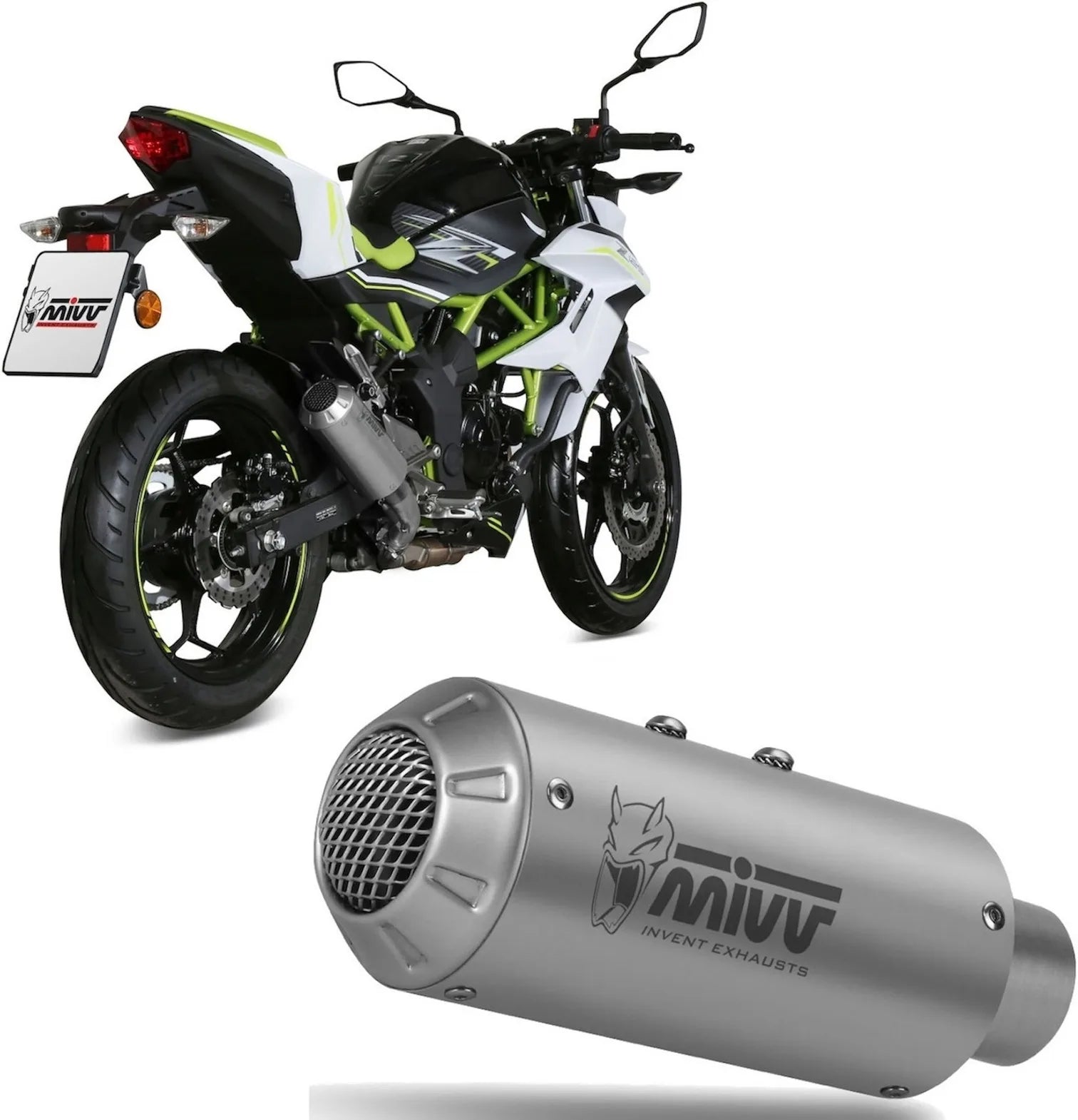 Tubo De Escape Sin Catalizador Y Sin Homologación Acústica Mk3 Acero - Mivv Compatible Con Kawasaki Z 125 (2019-2024)
