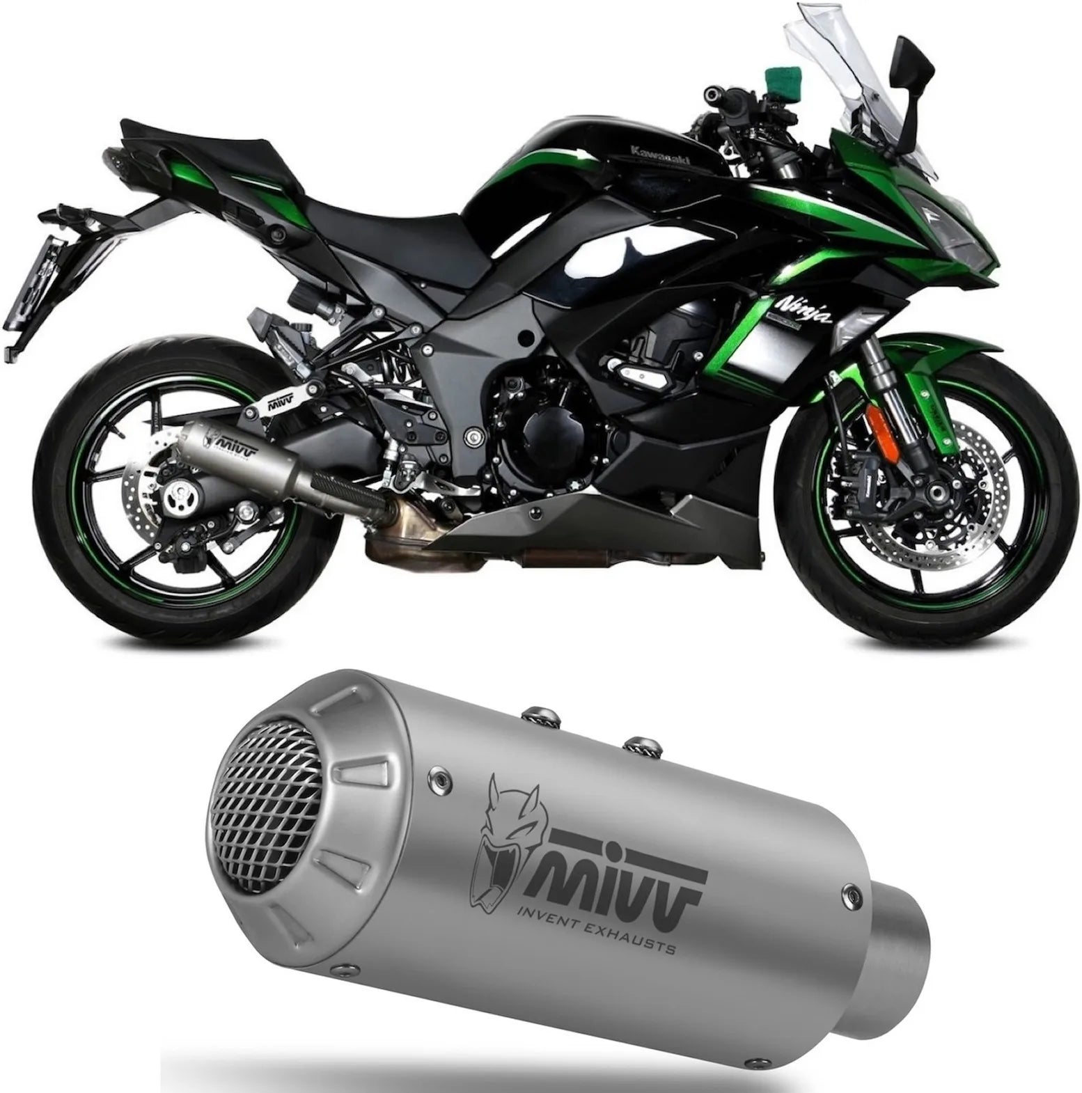 Tubo De Escape Sin Catalizador Y Sin Homologación Acústica Mk3 Acero - Mivv Compatible Con Kawasaki Ninja 1000 Sx (2020-2024)