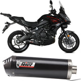 Sistema De Escape Completo Sin Catalizador Y Sin Homologación Acústica Oval Acero Negro Carbono - Mivv Compatible Con Kawasaki Versys 650 (2021-2023)