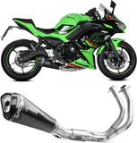 Sistema De Escape Completo Sin Catalizador Y Sin Homologación Acústica Delta Race Acero Negro Carbono - Mivv Compatible Con Kawasaki Ninja 650 (2024)