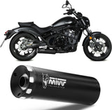 Sistema De Escape Completo Sin Catalizador Y Sin Homologación Acústica Hr-1 Acero Negro - Mivv Compatible Con Kawasaki Vulcan S (2017-2023)