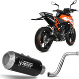 Sistema De Escape Completo Sin Catalizador Y Sin Homologación Acústica Mk3 Acero Negro - Mivv Compatible Con Ktm 125 Duke (2017-2020)