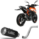 Sistema De Escape Completo Sin Catalizador Y Sin Homologación Acústica Mk3 Carbono - Mivv Compatible Con Ktm 125 Duke (2017-2020)